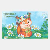 niedliches Eichhörnchen Rechteckiger Aufkleber (Vorderseite)