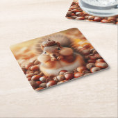 Niedliches Eichhörnchen Rechteckiger Pappuntersetzer (angewinkelt)