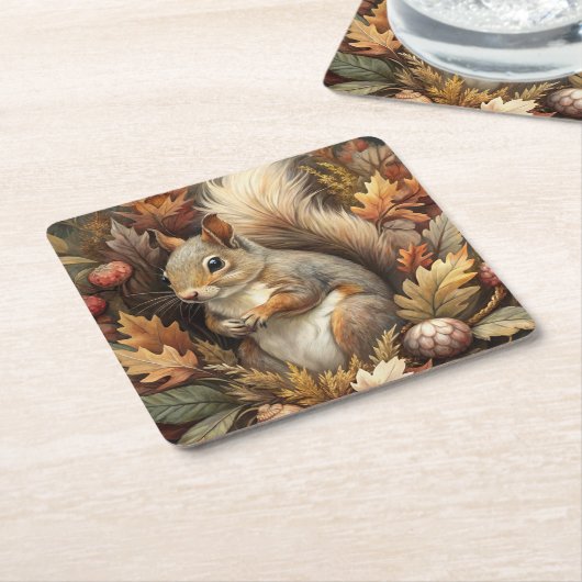 Niedliches Eichhörnchen Rechteckiger Pappuntersetzer (angewinkelt)