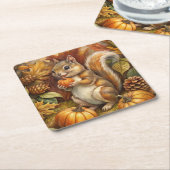 Niedliches Eichhörnchen Rechteckiger Pappuntersetzer (angewinkelt)