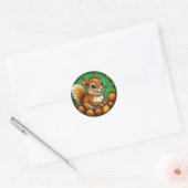 Niedliches Eichhörnchen Runder Aufkleber (Umschlag)