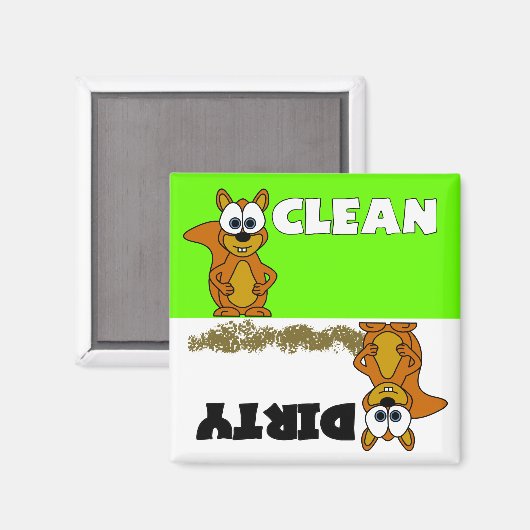 Niedliches Eichhörnchen sauber / Geschirrspülmasch Magnet (Vorderseite/Rückseite)