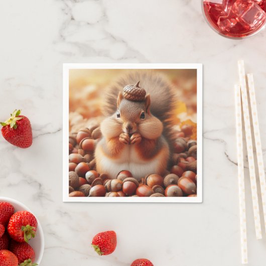 Niedliches Eichhörnchen Serviette (Beispiel)