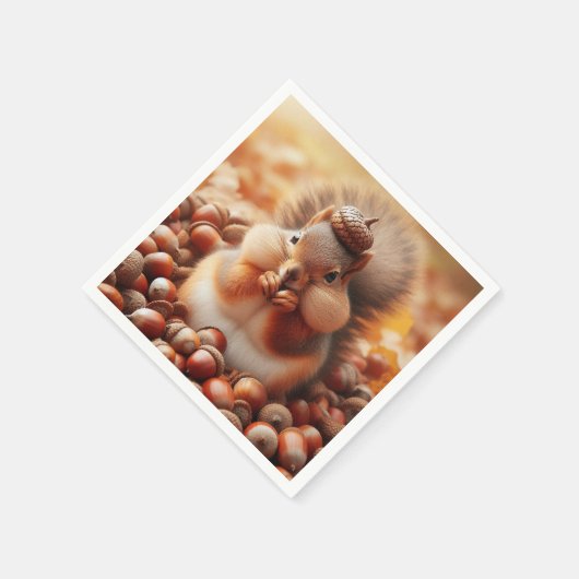 Niedliches Eichhörnchen Serviette (Ecke)