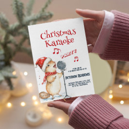 Niedliches Eichhörnchen Singen Weihnachten Karaoke Einladung