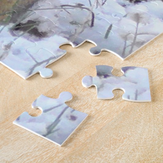 Niedliches Eichhörnchen Stehend im Schnee Winter Puzzle (Seite)