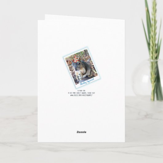 Niedliches Eichhörnchen Tiara und Lipstick Glückli Karte (Rückseite)