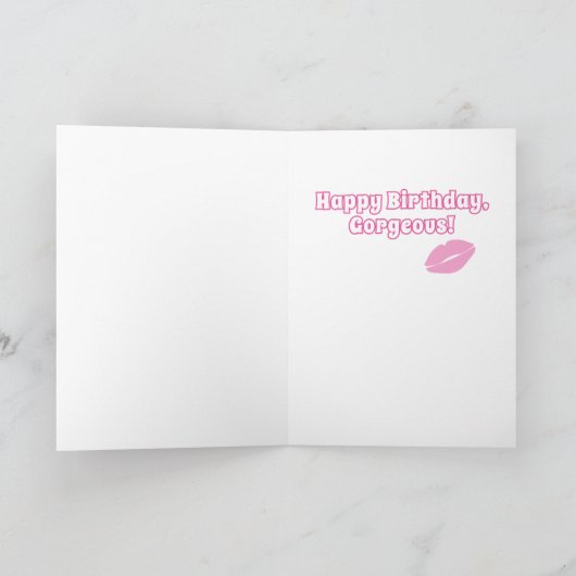 Niedliches Eichhörnchen Tiara und Lipstick Glückli Karte (Innenseite)