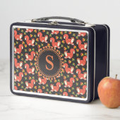 Niedliches Eichhörnchen und Autumn Leaf Muster Mon Metall Brotdose (Beispiel)