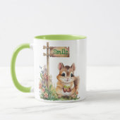 Niedliches Eichhörnchen und Blume Kaffee Tasse (Links)