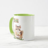 Niedliches Eichhörnchen und Blume Kaffee Tasse (Vorderseite Links)