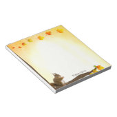 Niedliches Eichhörnchen und Herbstlaub Notizblock (angewinkelt)