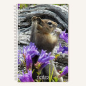 Niedliches Eichhörnchen und Wildblumen Natur Foto Notizblock (Vorderseite)