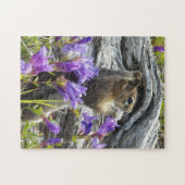 Niedliches Eichhörnchen und Wildblumen Natur Puzzle (Horizontal)
