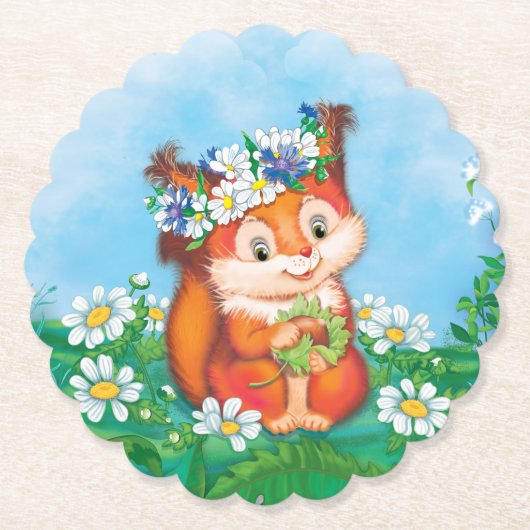 niedliches Eichhörnchen Untersetzer (Vorderseite)