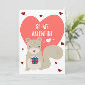Niedliches Eichhörnchen Valentine Gruß Karte (Stehend Vorderseite)