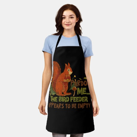 Niedliches Eichhörnchen Verzeihung Das Vogelfutter Schürze (Getragen)