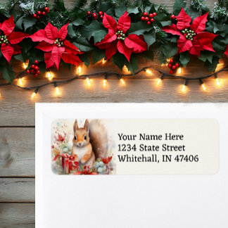 Niedliches Eichhörnchen Weihnachten Lese Rücksende