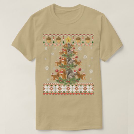 Niedliches Eichhörnchen Weihnachtsbaum Dekoration  T-Shirt (Design vorne)