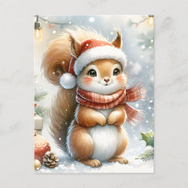 Niedliches Eichhörnchen Weihnachtskarte - Adortabl Feiertagspostkarte