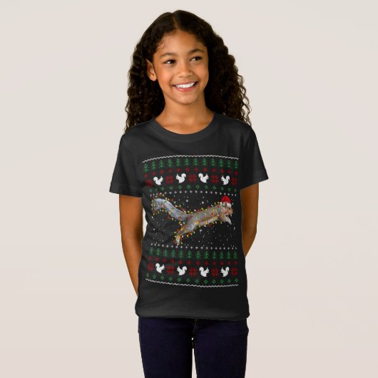 Niedliches Eichhörnchen Weihnachtskraut des Weihna T-Shirt (Vorne ganz)