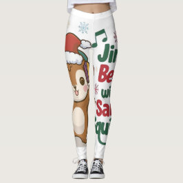 Niedliches Eichhörnchen Weihnachtsmannmütze und Ko Leggings