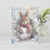 Niedliches Eichhörnchen Winterweihnachtsfest Feiertagskarte (Stehend Vorderseite)