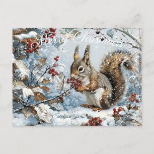 Niedliches Eichhörnchen Winterweihnachtsfest Feiertagspostkarte