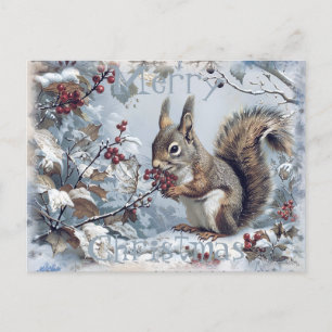 Niedliches Eichhörnchen Winterweihnachtsfest Feiertagspostkarte