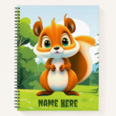 Niedliches Eichhörnchen Woodland Animal Cartoon Gr Notizblock (Vorderseite)