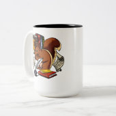 Niedliches Eichhörnchenbuch Reading Forest Animal Zweifarbige Tasse (Vorderseite Links)