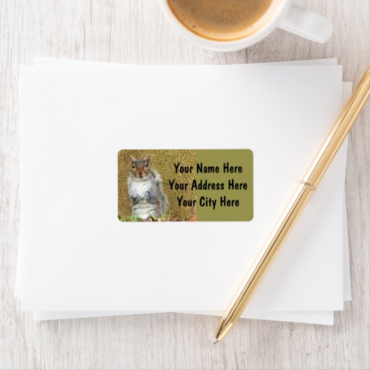 Niedliches Eichhörnchenkennzeichen Adressaufkleber (Insitu)