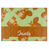 Niedliches Eichhörnchenmuster Schneidebrett (Vorderseite)