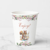 Niedliches Eichhörnchenwald Woodland Babydusche Pappbecher (Vorderseite)