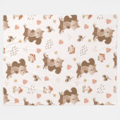 Niedliches Eichhörnchenwaldmuster Fleecedecke (Vorderseite (Horizontal))