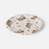 Niedliches Eichhörnchenwaldmuster Pappteller (Schrägansicht)
