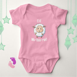 Niedliches "Eid Mubarak" Sheep Pink Baby Bodysuit Baby Strampler
