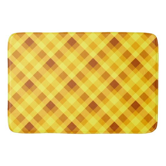 Niedliches Eigelb Gelb Kariert große Badematte (Vorderseite)