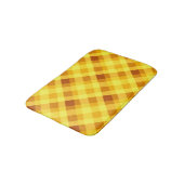 Niedliches Eigelb Gelb Kariert kleine Badematte (Schrägansicht)