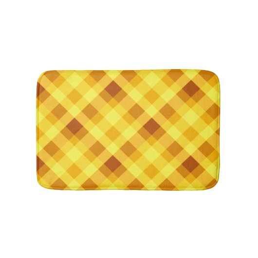 Niedliches Eigelb Gelb Kariert kleine Badematte (Vorderseite)
