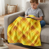 Niedliches Eigelb Gelb Kariertes Fleece Leder