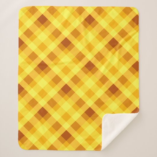 Niedliches Eigelb Gelb Kariertes Mittel Sherpa Bla Sherpadecke (Vorderseite)