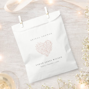 Niedliches Einfach Dusky Blush Blumenkohl Brautpar Geschenktütchen