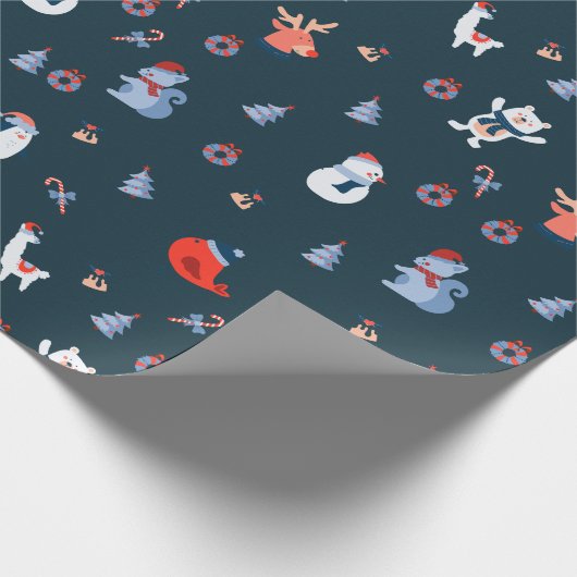 Niedliches Einfache Skandale im Winter Weihnachtsm Geschenkpapier (Ecke)