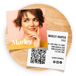 Niedliches einfaches Berufliches Foto für Spaß und Quadratische Visitenkarte