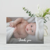Niedliches Einfaches Dankeschön Neues Baby Dusche Dankeskarte (Stehend Vorderseite)