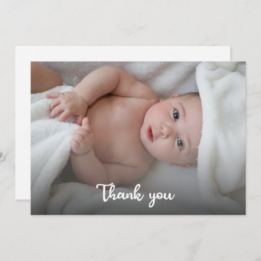 Niedliches Einfaches Dankeschön Neues Baby Dusche  Dankeskarte (Vorne/Hinten)