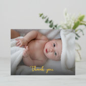 Niedliches Einfaches Dankeschön Neues Baby Dusche Folieneinladung (Stehend vorne)