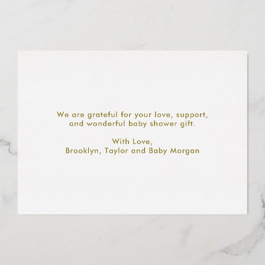 Niedliches Einfaches Dankeschön Neues Baby Dusche Folieneinladung (Rückseite)