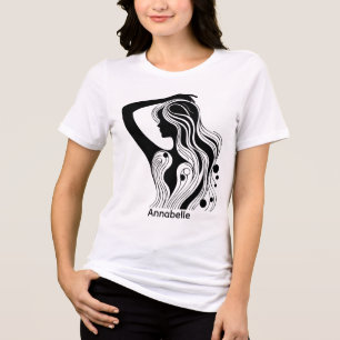 Niedliches Einfaches Design Frauen Schwarz-weiße M Tri-Blend Shirt